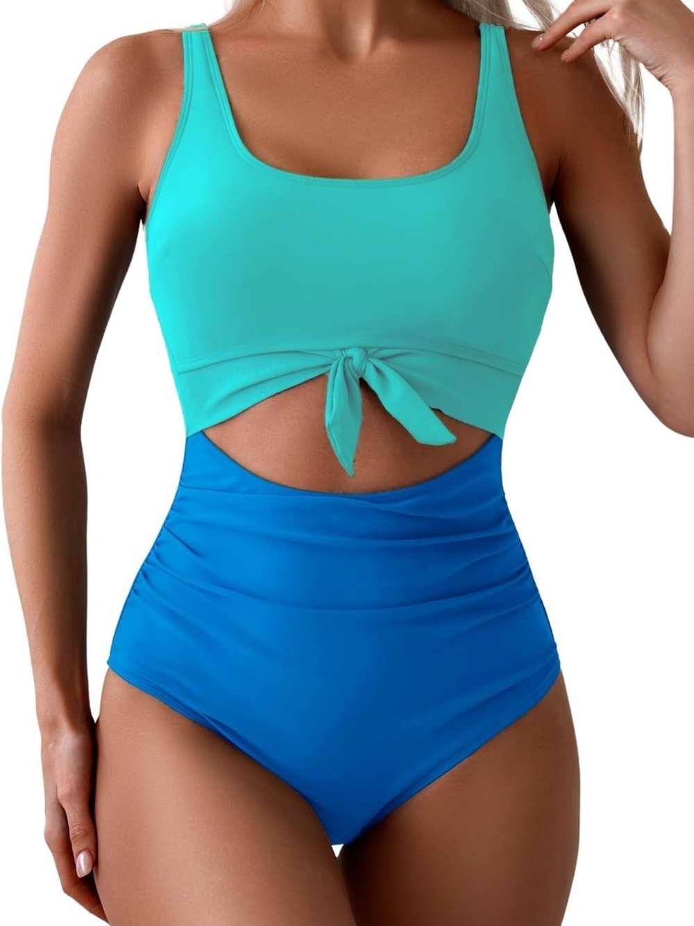 Tummy Control Swimsuit Cutout Tie Knot One Piece L. 2916/bb18-1;v